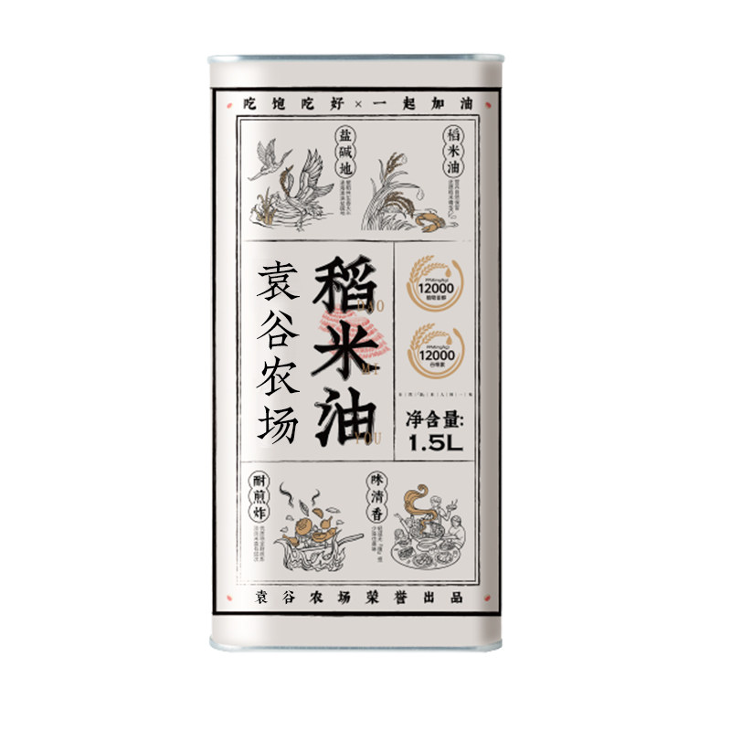 袁谷农场稻米油1.5L谷维多稻谷油米康油家用食用油米糠油