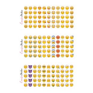 Emoji表情贴纸苹果横版diy手帐素材贴纸学生日记装饰表情小贴纸