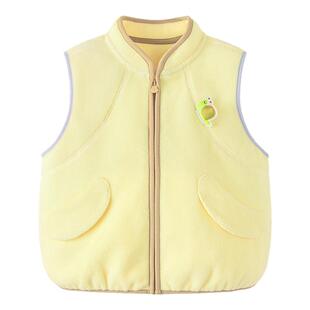 迷你巴拉巴拉男童马甲儿童宝宝舒适抗静电毛绒保暖马夹2026春新款