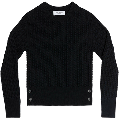 [特选优惠]THOM BROWNE 儿童棉质细线圆领套头衫