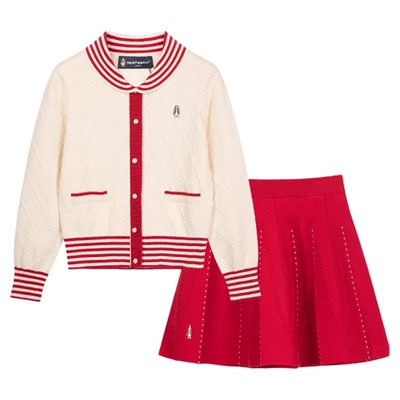 暇步士女童针织套装两件套