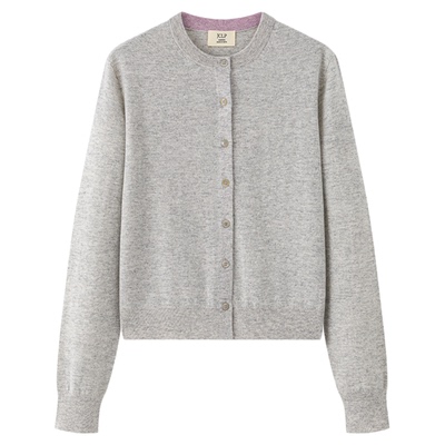 JCLP金纯良品100%山羊绒 26春新款 精致叠穿神器圆领针织开衫上衣