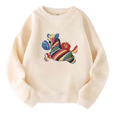 2025新款亲子装卫衣一家三口红色