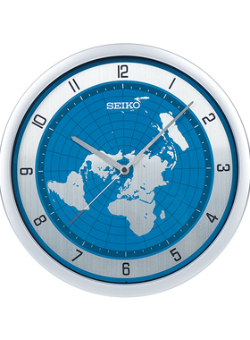 日本精工seiko静音挂钟14寸现代铝质钟表客厅大气QXA814S高档别墅