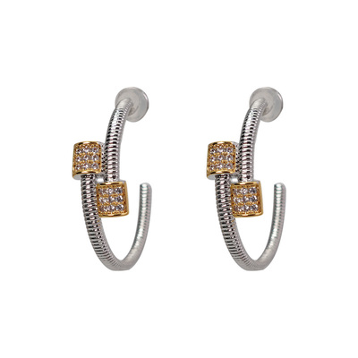 DSTYLE欧美独特撞色金属弹簧耳环