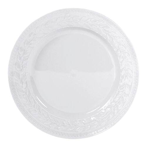 法国柏图 BERNARDAUD 卢浮系列纯白浮雕餐盘家用简约平盘汤盘餐具