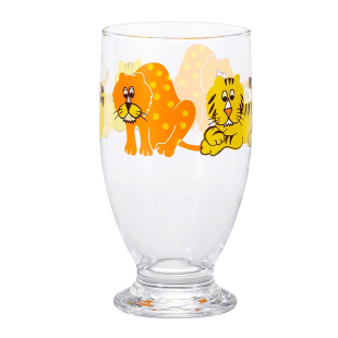 日本进口石塚硝子老虎图案玻璃水杯饮料可爱动物生日结婚礼物男女