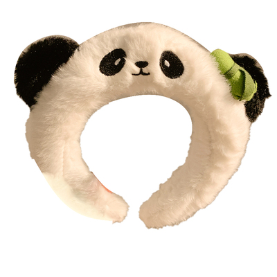 可爱卡通熊猫毛绒发箍女洗脸专用化妆搞怪创意头箍动物园发卡发饰