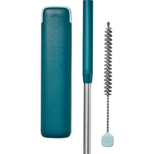 oxo奥秀吸管不锈钢食品级便携可折叠带盒咖啡奶茶家用环保多次用