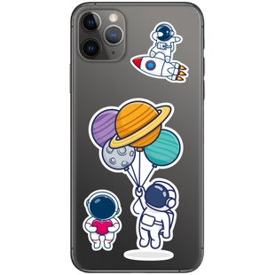 个性卡通可爱星球宇航员贴画行李箱笔记本电脑头盔手机防水贴纸