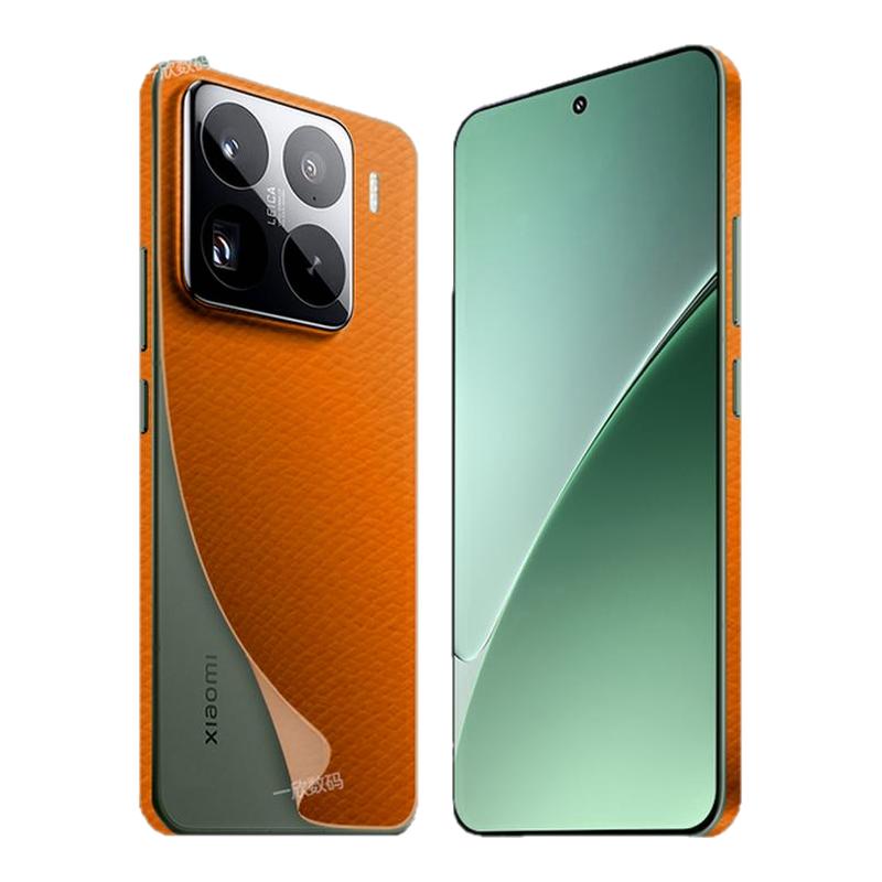 手机后膜适用小米15背膜新款皮纹后背贴膜xiaomi 14pro侧边框膜高级感镜头素皮全包改色贴纸17超薄防刮后壳膜