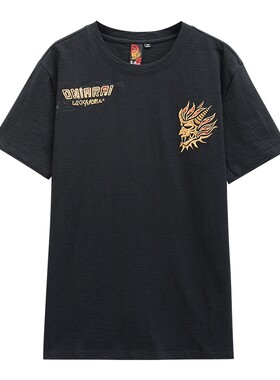 ONIARAI/鬼洗24春夏新品大和魂器物武将男式宽松短袖T恤 B830143