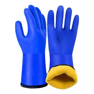 加绒防水手套防寒加厚冬天洗车专用冻库冬季冷库保暖杀鱼橡胶耐磨