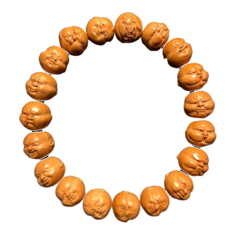 人生百态精品猴头手串高端男士手链男款高级感桃核精雕刻橄榄核雕