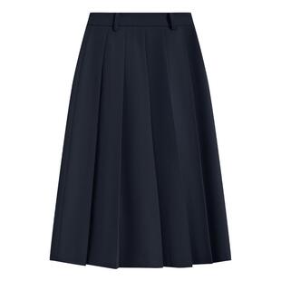 达佳诗黑色西装半身裙女通勤面试百褶裙显瘦遮肉半裙职业裙子套装