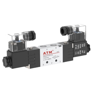 4V220-08气动电磁阀320一10双线圈24V二位五通气缸控制换向阀220V
