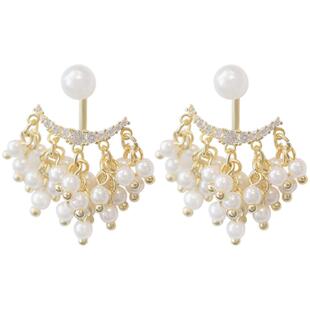 超仙人造珍珠流苏耳环2026新款爆款时尚耳钉女新中式耳饰潮