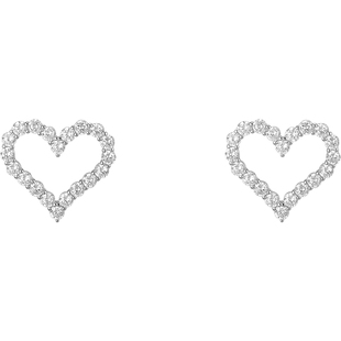 精致T家镂空满钻爱心耳钉女纯银针耳饰超闪高级感心形气质耳环潮