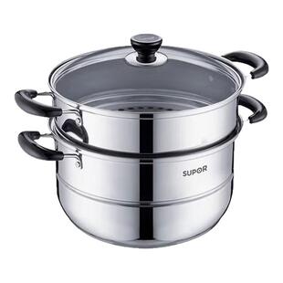 苏泊尔(SUPOR)好帮手304不锈钢双层复底26cm蒸锅汤锅蒸笼SZ26B5