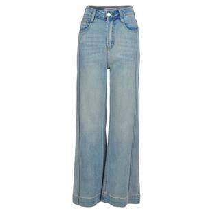 SeRinaBlue2026夏季新款通勤风高腰直筒微喇牛仔裤女浅色直筒裤子