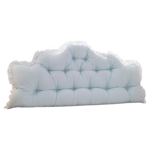 夏天床头大靠背卧室加高护腰靠枕学生床上靠垫蓝色榻榻米改造软包