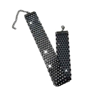 闪钻项圈颈带女颈饰锁骨链宽版遮挡颈纹遮疤痕脖颈脖子饰品短项链