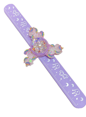 卡通独角兽女童旋转流沙亮片手环