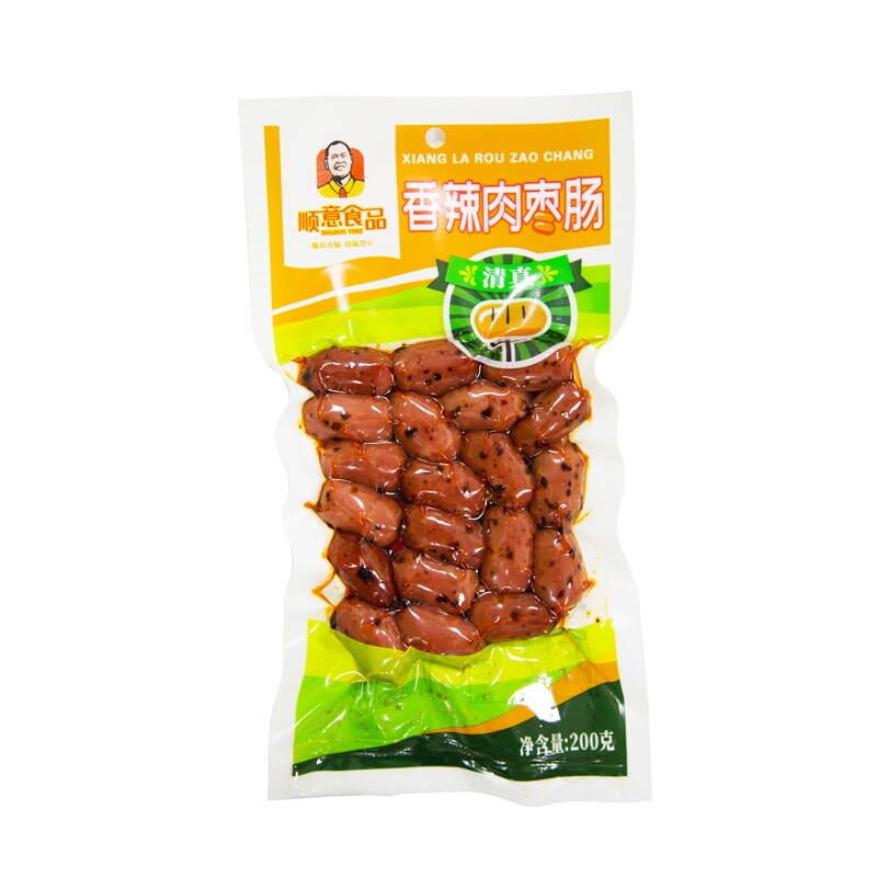 香辣肉枣肠 200g/袋 肉料足顺意香肠 清真香肠