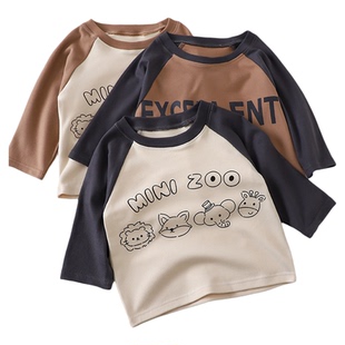 儿童打底衫长袖保暖中小童德绒单上衣春秋冬款套头衫外穿秋衣童装