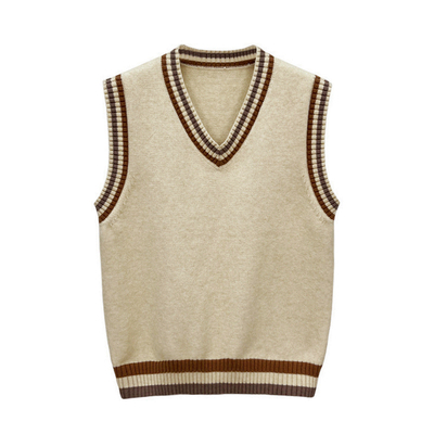 修身秋冬鸡心领坎肩羊毛背心复古