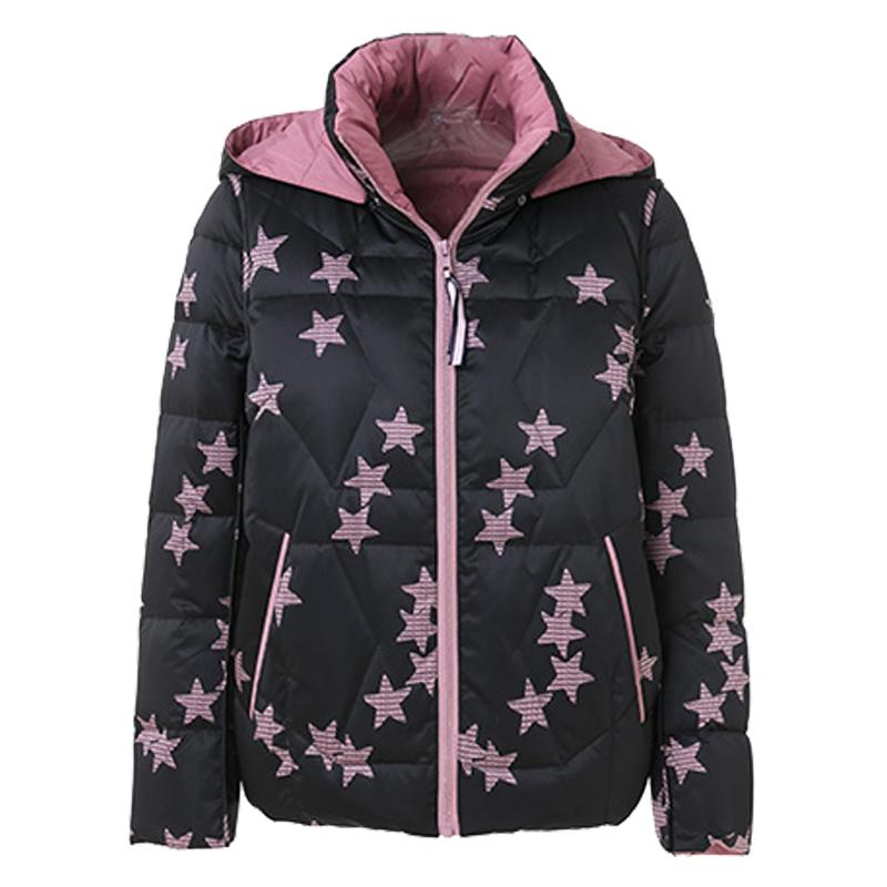 乔万尼羽绒服女商场新款冬季小个子短款宽松轻薄两面穿羽绒服时尚