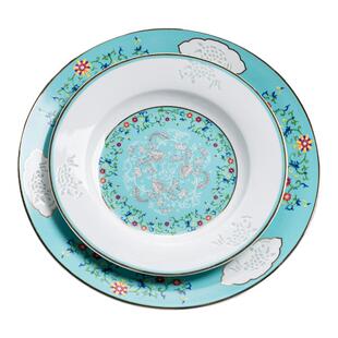 红叶陶瓷景德镇碗碟盘套装家用餐具瓷器中式46头玲珑瓷富贵有鱼