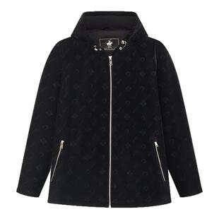 比华利保罗年秋冬丝绒新款商务工装夹克百搭连帽外套