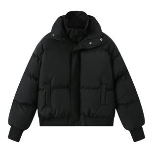 冬季2025新款韩版假两件棉服男痞帅黑色加厚潮牌立领棉衣休闲外套