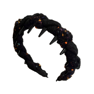 黑色毛线发箍女款2025新款高颅顶日常外戴洗脸头箍秋冬压发卡头饰