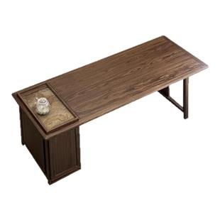 乌金木实木茶台茶桌椅组合客厅家用烧水壶一体嵌入式2025新款高端