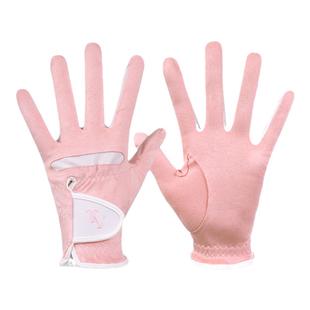 2双可包邮高尔夫球女士手套防滑超纤布质透气运动防护左右手套1双