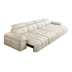 劳伦斯电动沙发功能真皮客厅可调节伸缩可趟可睡直排双三人位新款