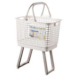 日本进口浴室可站立脏衣篮加高支架可折叠手提换洗衣物衣服收纳篮