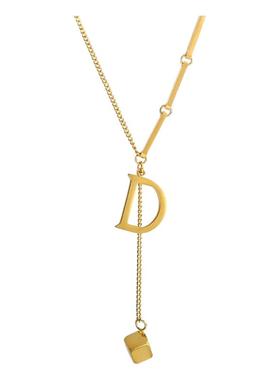 时尚百搭字母D流苏项链女