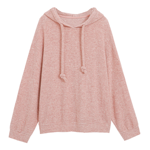 大码胖mm巨遮肚宽松显瘦针织上衣2025秋冬女装独特超好看连帽卫衣