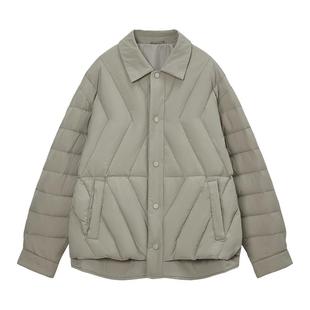 【储格】轻薄假两件羽绒服男三防水防污新款菱形外套男士夹克上衣