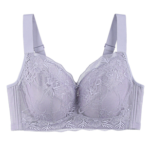 大胸显小内衣女全罩杯全包软钢圈夏季薄款收副乳防下垂文胸小两口