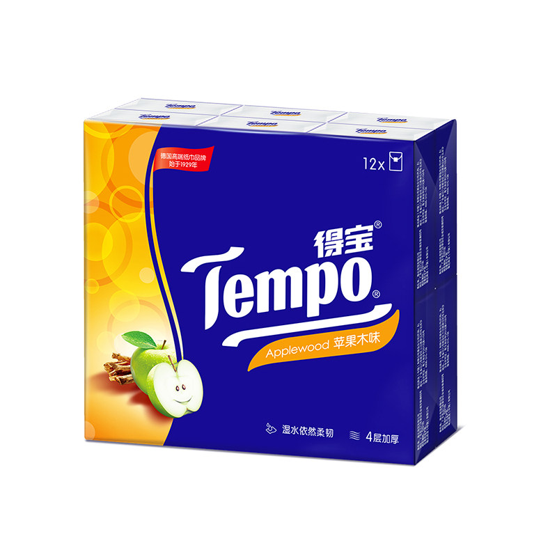 Tempo得宝手帕纸12包4层杉青果木