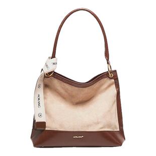 奥康单肩包法式真皮新款购物袋女包包大容量托特包通勤上学大包