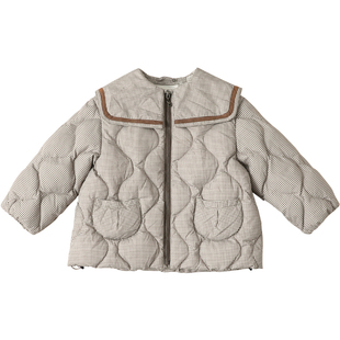 宝宝羽绒服学院风中小童90绒女童羽绒服1-3-6-8岁儿童外套23106