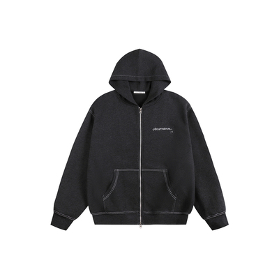 ATRY花纱开衫连帽卫衣男刺绣外套