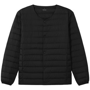 热风男士轻薄排骨羽绒服2025年冬季新款圆领轻薄羽绒服外套内搭