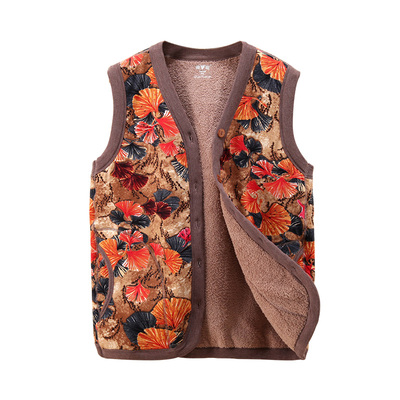 雅鹿羊毛马甲女加绒加厚保暖背心