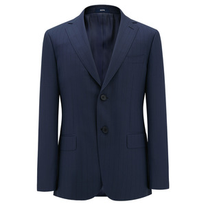 BONI/堡尼春夏新品商务西服套装条纹羊毛混纺西装西裤AR169061A